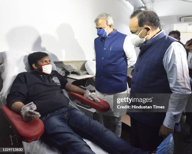 Blood donation camp during COVID with safety protocols