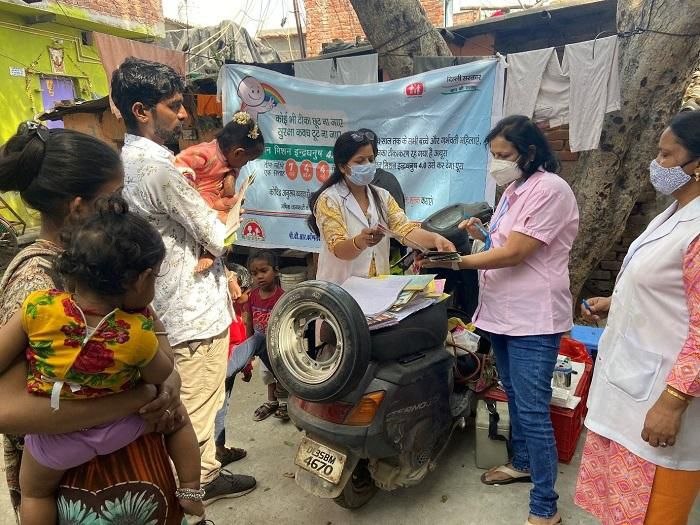 Community health awareness drive in neighborhood