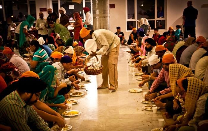 Community langar — serving meals